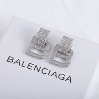 Balenciaga Crystals Hourglass Earrings In Silver