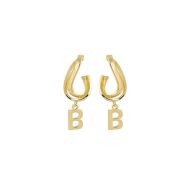 Balenciaga B Chain Earrings In Gold