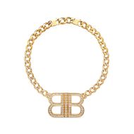 Balenciaga BB 2.0 Necklace with Crystals In Gold