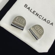 Balenciaga BB Letter Stud Earrings In Silver