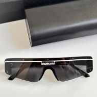 Balenciaga BB003S Ski Rectangle Sunglasses In Black/White