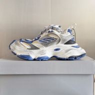 Balenciaga Cargo Sneakers Unisex Microfiber and Mesh Blue/White