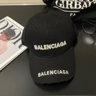 Balenciaga Double Logo Baseball Cap In Black