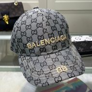 Balenciaga Hacker Allover Logo Macro Cap In Grey
