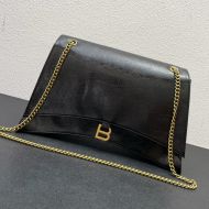 Balenciaga Large Crush Chain Bag In Crushed Calfskin Black