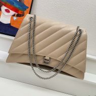 Balenciaga Large Crush Chain Bag In Quilted Crushed Calfskin Brown
