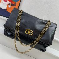 Balenciaga Large Monaco Chain Bag In Arena Calfskin Black/Gold