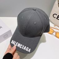 Balenciaga Logo Baseball Cap Cotton In Grey