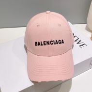 Balenciaga Logo Classic Baseball Cap Cotton In Pink