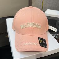 Balenciaga Logo Label Baseball Cap Cotton In Light Pink