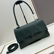 Balenciaga Medium Hourglass Handbag In Calfskin Green/Silver