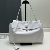 Balenciaga Medium Rodeo Handbag In Smooth Calfskin White