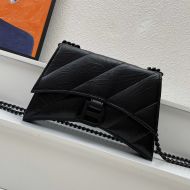 Balenciaga Mini Crush Chain Bag In Quilted Crushed Calfskin Black