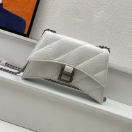 Balenciaga Mini Crush Chain Bag In Quilted Crushed Calfskin White