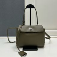 Balenciaga Mini Rodeo Handbag In Smooth Calfskin Green