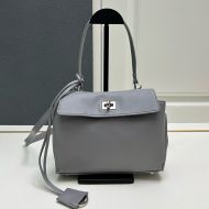 Balenciaga Mini Rodeo Handbag In Smooth Calfskin Grey