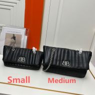 Balenciaga Monaco Chain Bag In Quilted Calfskin Black/Silver