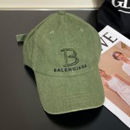 Balenciaga Single B Baseball Cap Cotton In Green