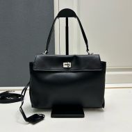 Balenciaga Small Rodeo Handbag In Smooth Calfskin Black/Silver
