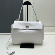 Balenciaga Small Rodeo Handbag In Smooth Calfskin White