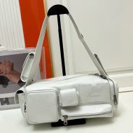 Balenciaga Superbusy Sling Bag In Arena Lambskin White