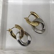 Balenciaga Twocolor Chain Earrings In Gold/Silver