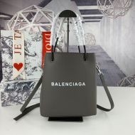 Balenciaga XXS Shopping North South Tote In Calfskin Taupe